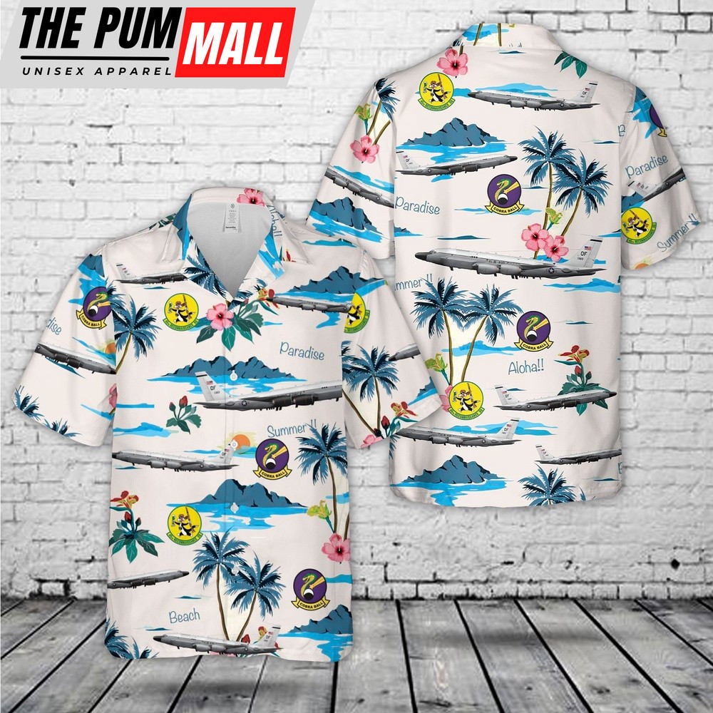 Air Force Hawaiian Shirt, US Air Force RC-135S Cobra Ball 55th Wing, 45th Reconnaissance Squadron, 61-2663 Hawaiian Shirt, Veteran Hawaiian Shirt