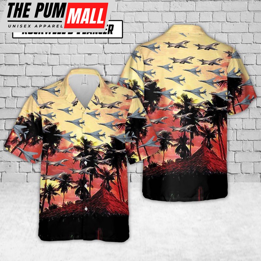 Air Force Hawaiian Shirt, US Air Force Rockwell B-1 Lancer Hawaiian Shirt, Veteran Hawaiian Shirt