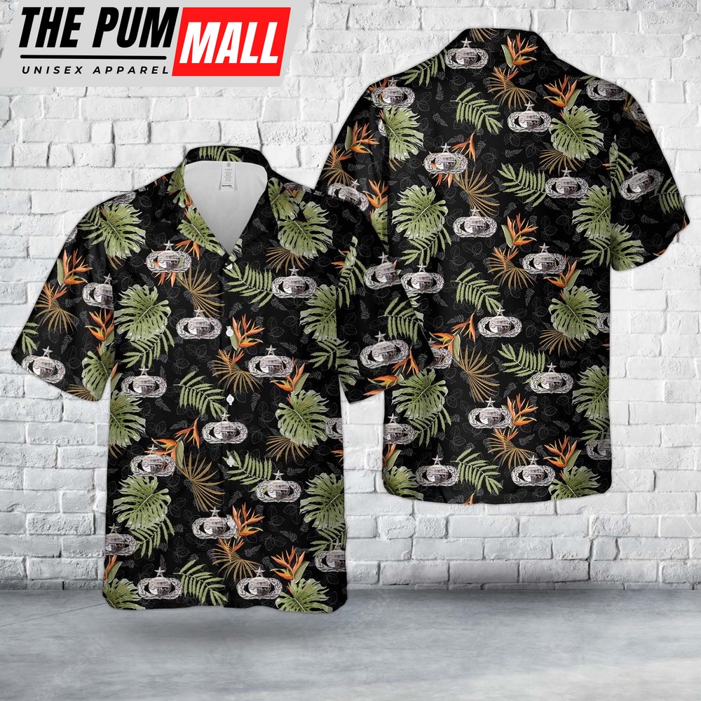 Air Force Hawaiian Shirt, US Air Force Senior Intelligence Badge Hawaiian Shirt, Veteran Hawaiian Shirt