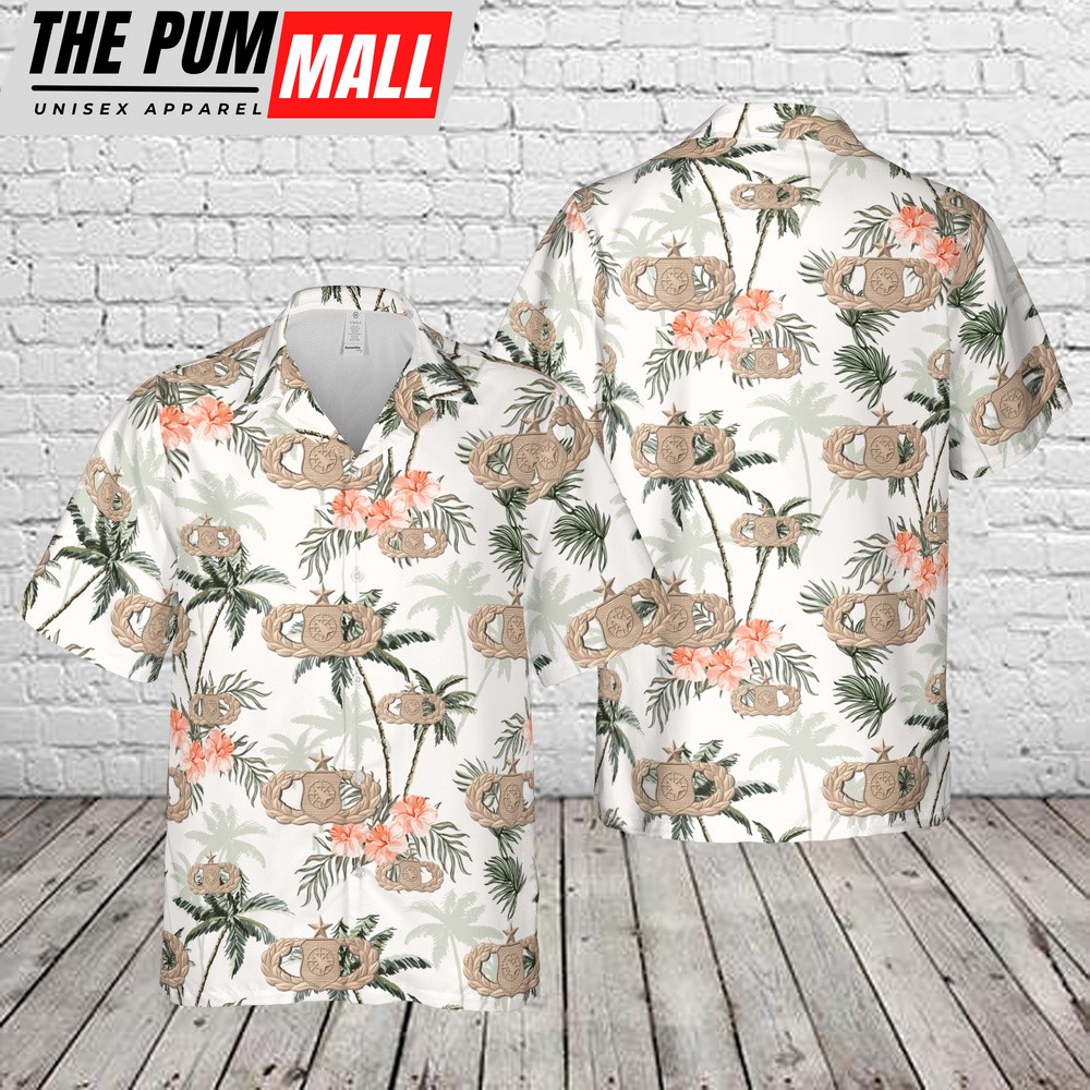 Air Force Hawaiian Shirt, US Air Force Senior Weapons Director Badge Hawaiian Shirt, Veteran Hawaiian Shirt