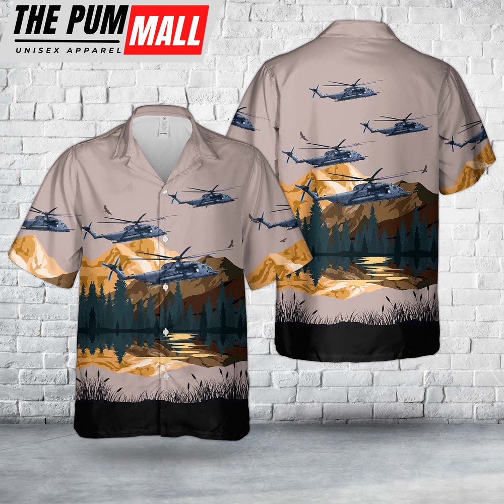 Air Force Hawaiian Shirt, US Air Force Sikorsky MH-53J Pave Low III (S-65A) Hawaiian Shirt, Veteran Hawaiian Shirt