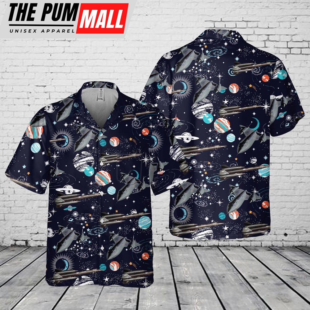 Air Force Hawaiian Shirt, US Air Force SR-71 Black bird Pocket Hawaiian Shirt, Veteran Hawaiian Shirt