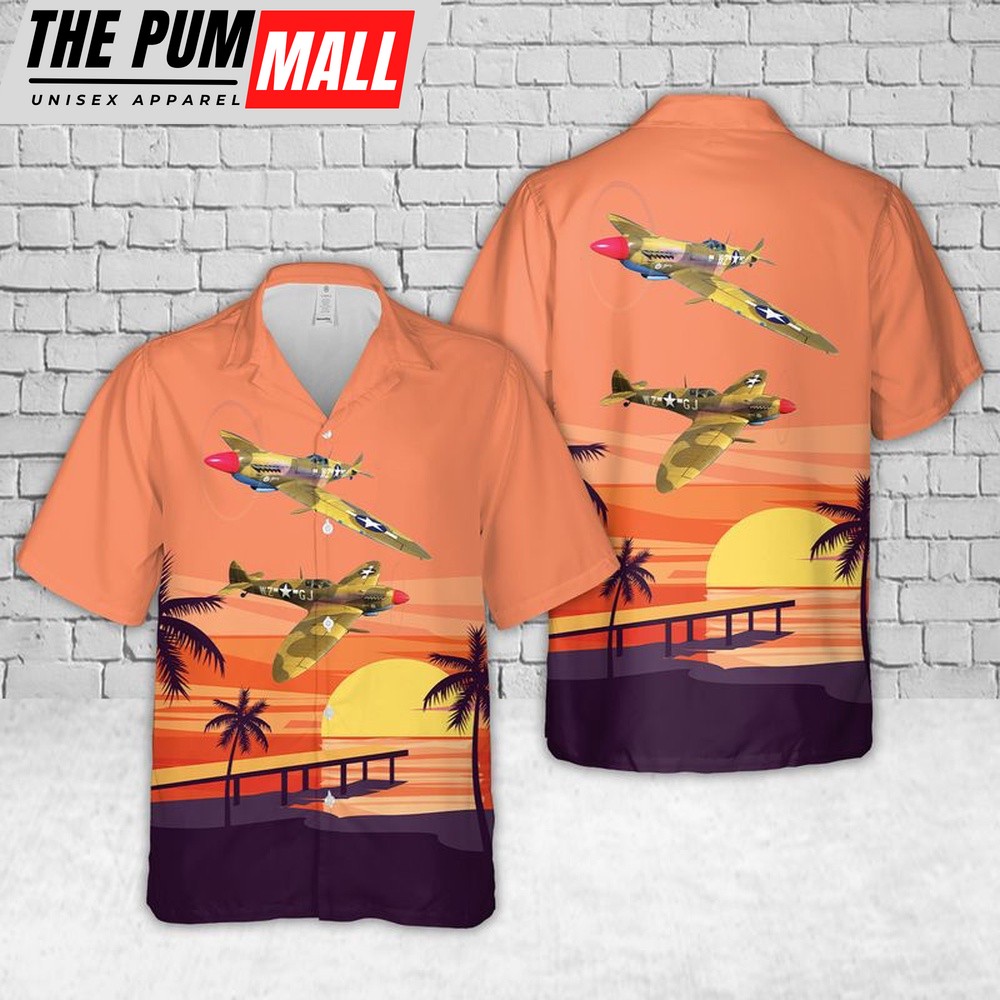 Air Force Hawaiian Shirt, US Air Force Supermarine Spitfire Mk.IX WZ-GJ Eleonor Of 31st Fighter Group In World War II Hawaiian Shirt