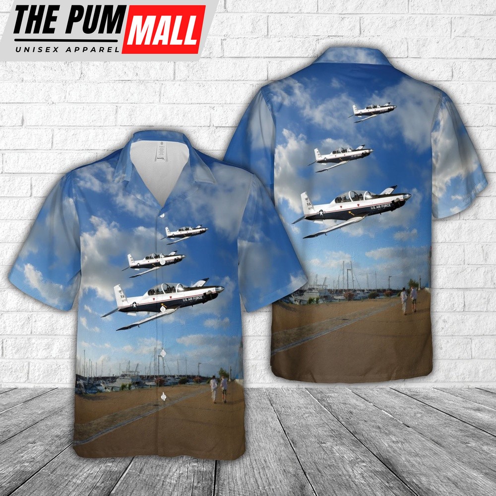 Air Force Hawaiian Shirt, US Air Force T-6A Texan II Hawaiian Shirt, Veteran Hawaiian Shirt