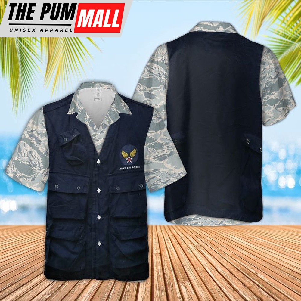 Air Force Hawaiian Shirt, Us Air Force Tactical Vest Hawaiian Shirt, Veteran Hawaiian Shirt