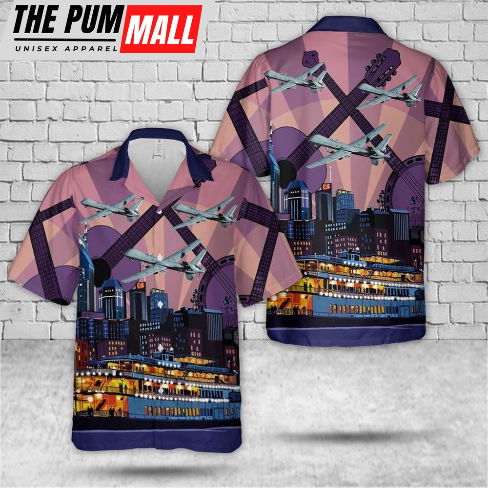 Air Force Hawaiian Shirt, US Air Force Tennessee Air National Guard 118th Wing MQ-9 Reaper Hawaiian Shirt, Veteran Hawaiian Shirt