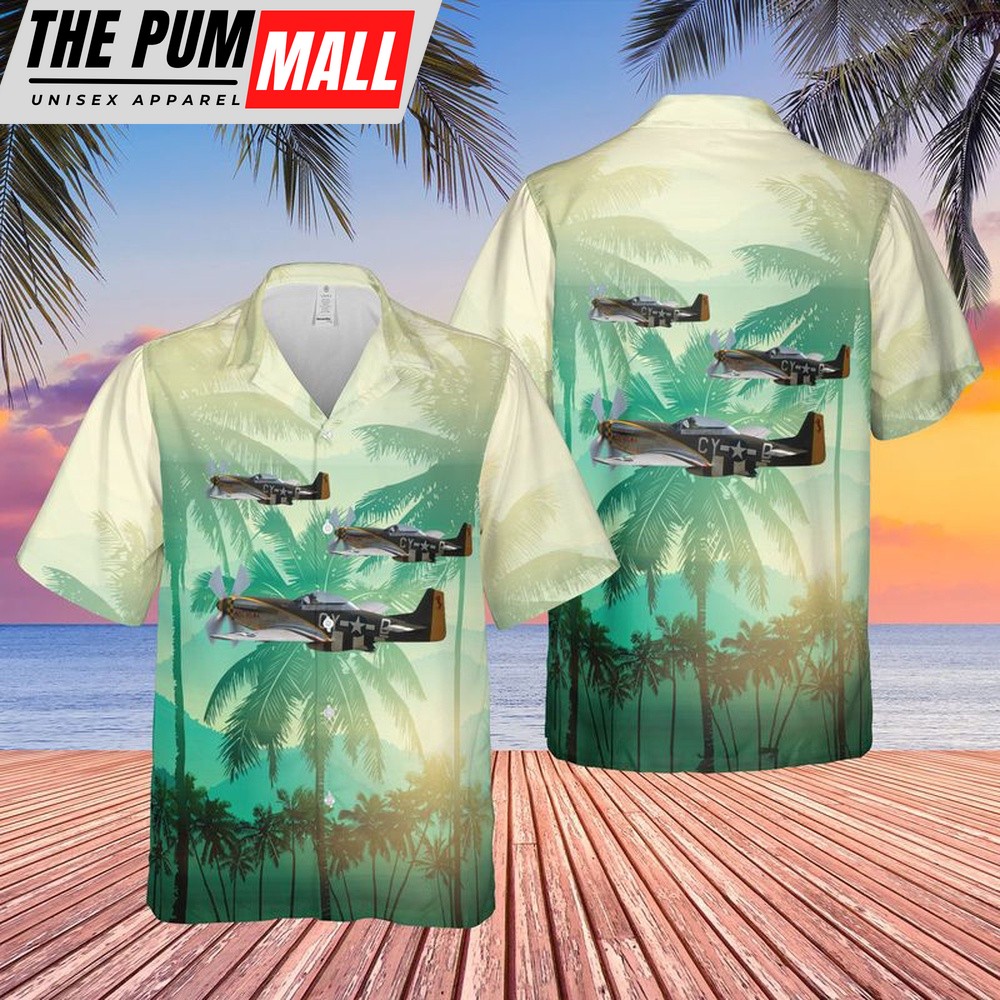Air Force Hawaiian Shirt, US Air Force TF-51D-25 Mustang 44-84847 Miss Velma Hawaiian Shirt, Veteran Hawaiian Shirt