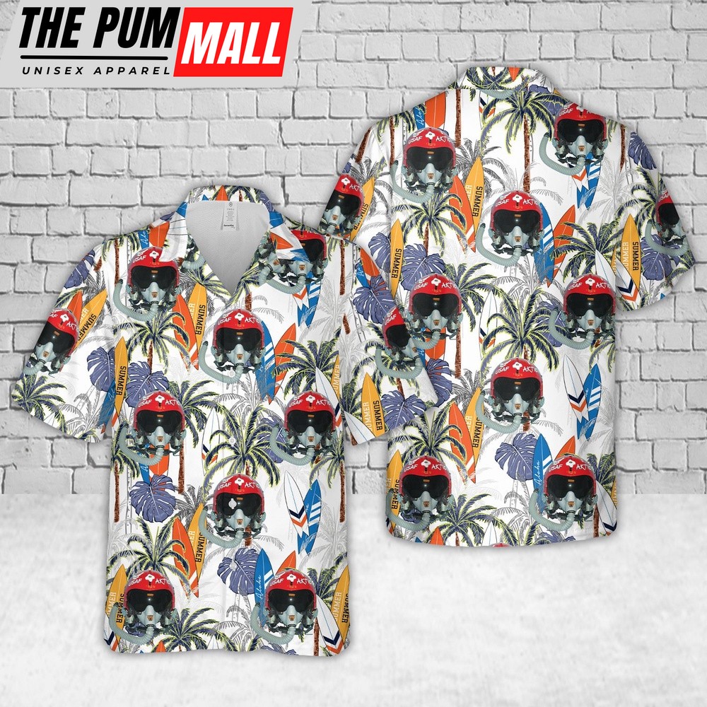 Air Force Hawaiian Shirt, US Air Force The Fabulous Thunderbirds Helmet Hawaiian Shirt, Veteran Hawaiian Shirt