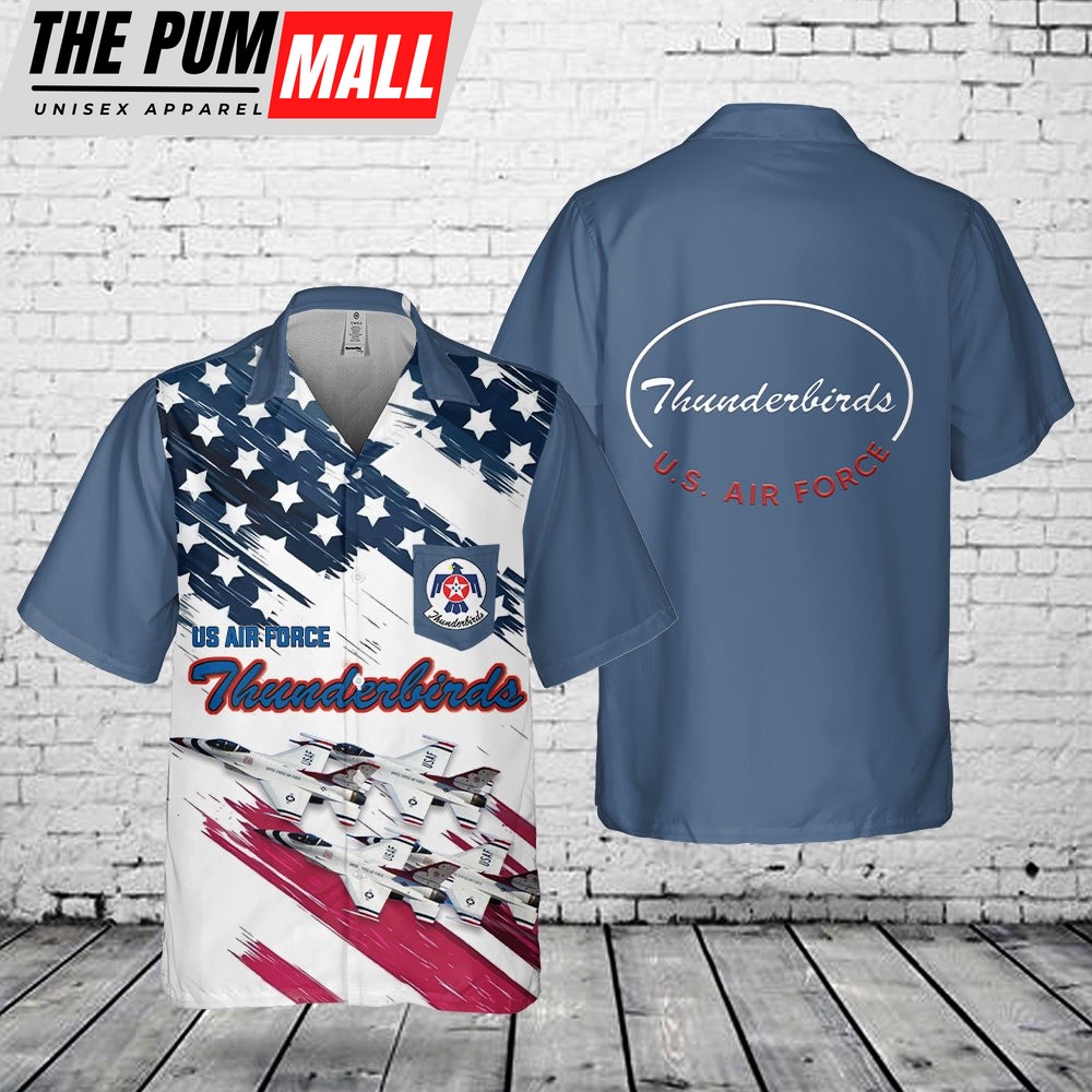 Air Force Hawaiian Shirt, US Air Force Thunderbirds, 4th Of July Pocket Hawaiian Shirt, Veteran Hawaiian Shirt