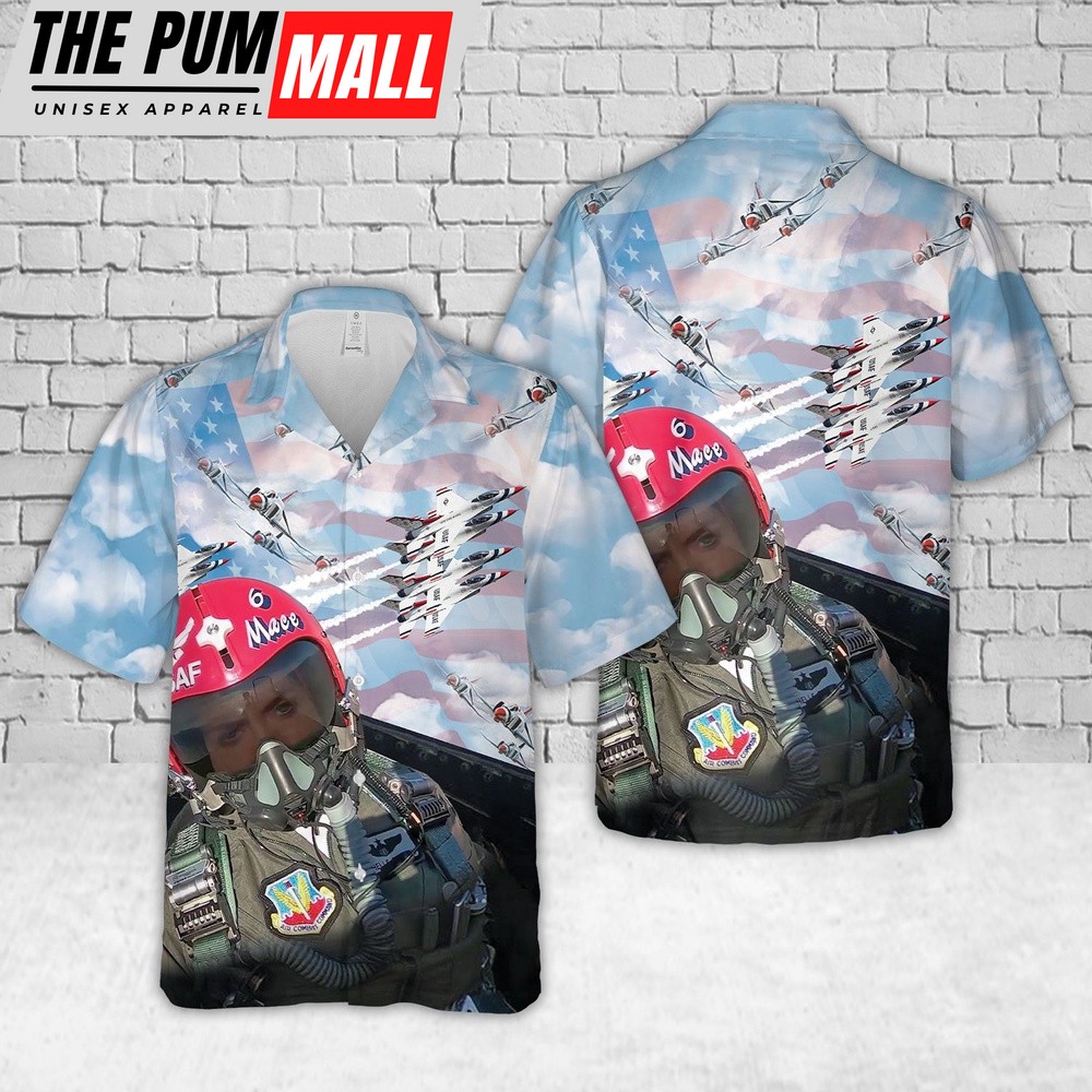 Air Force Hawaiian Shirt, US Air Force Thunderbirds 6 Hawaiian Shirt, Veteran Hawaiian Shirt