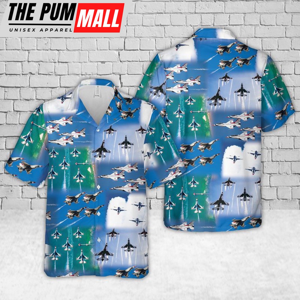 Air Force Hawaiian Shirt, US Air Force Thunderbirds Air Show Hawaiian Shirt, Veteran Hawaiian Shirt