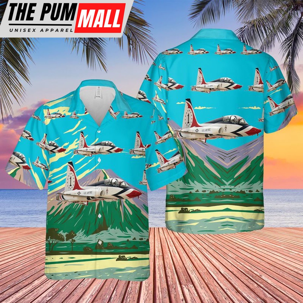 Air Force Hawaiian Shirt, US Air Force Thunderbirds Northrop T-38 Talon Hawaiian Shirt, Veteran Hawaiian Shirt