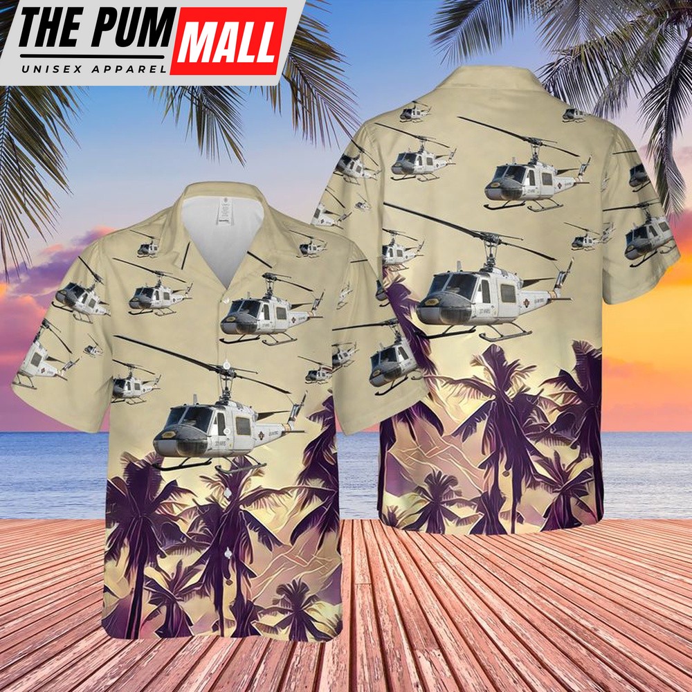 Air Force Hawaiian Shirt, US Air Force UH-1F Iroquois Hawaiian Shirt_9660, Veteran Hawaiian Shirt