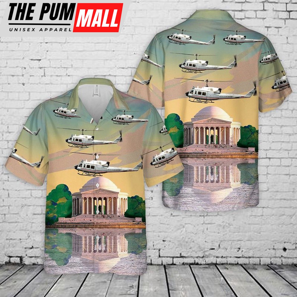 Air Force Hawaiian Shirt, US Air Force UH-1N Iroquois 20th Special Operations Squadron CH-135 Twin Huey Hawaiian Shirt, Veteran Hawaiian Shirt