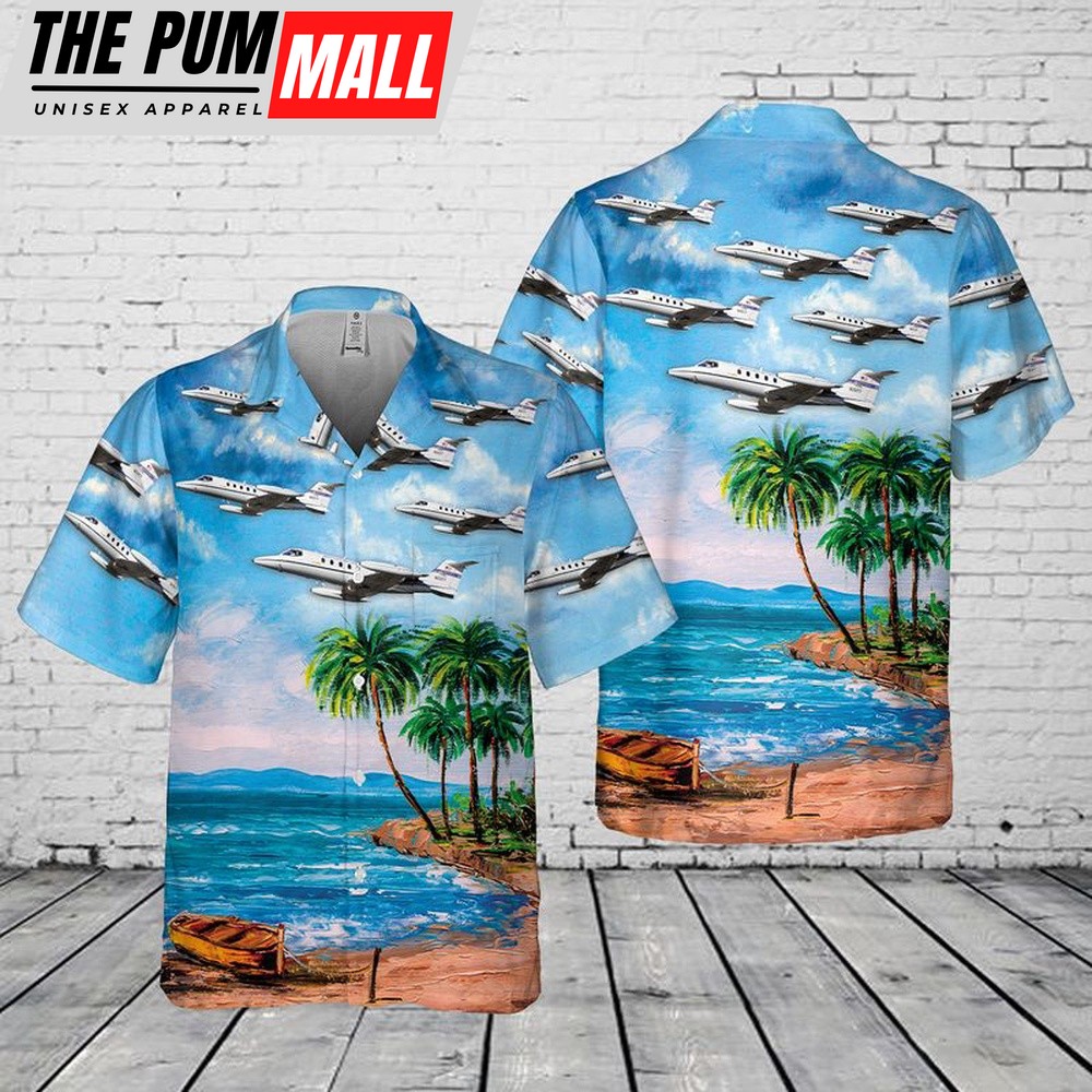 Air Force Hawaiian Shirt, US Air Force (USAF) Gates Learjet C-21A Pocket Hawaiian Shirt, Veteran Hawaiian Shirt
