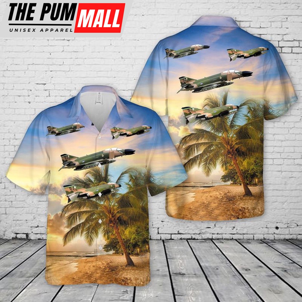Air Force Hawaiian Shirt, US Air Force (USAF) McDonnell Douglas F-4C Phantom II Hawaiian Shirt, Veteran Hawaiian Shirt