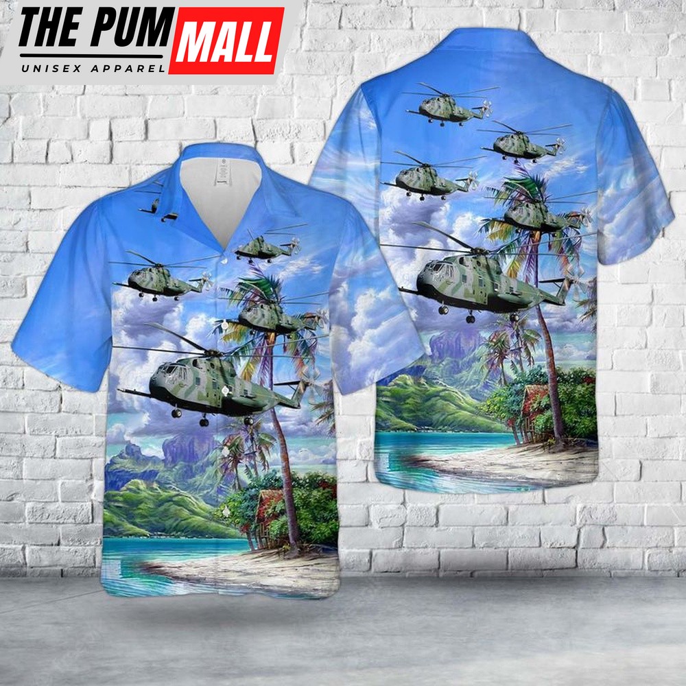 Air Force Hawaiian Shirt, US Air Force Vietnam Era Sikorsky HH-3E Jolly Green Giant Hawaiian Shirt, Veteran Hawaiian Shirt