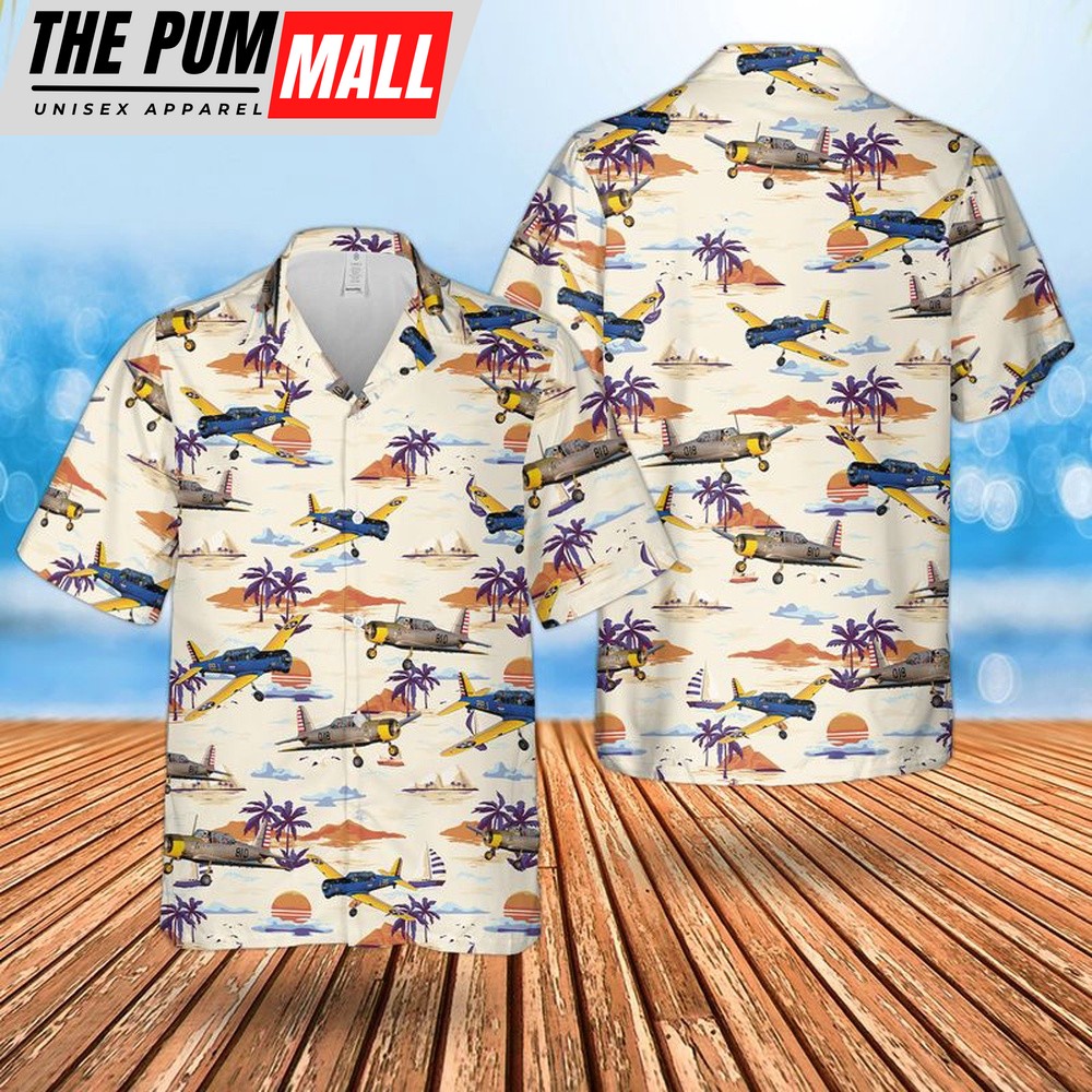 Air Force Hawaiian Shirt, US Air Force Vultee BT-13 Valiant Hawaiian Shirt, Veteran Hawaiian Shirt