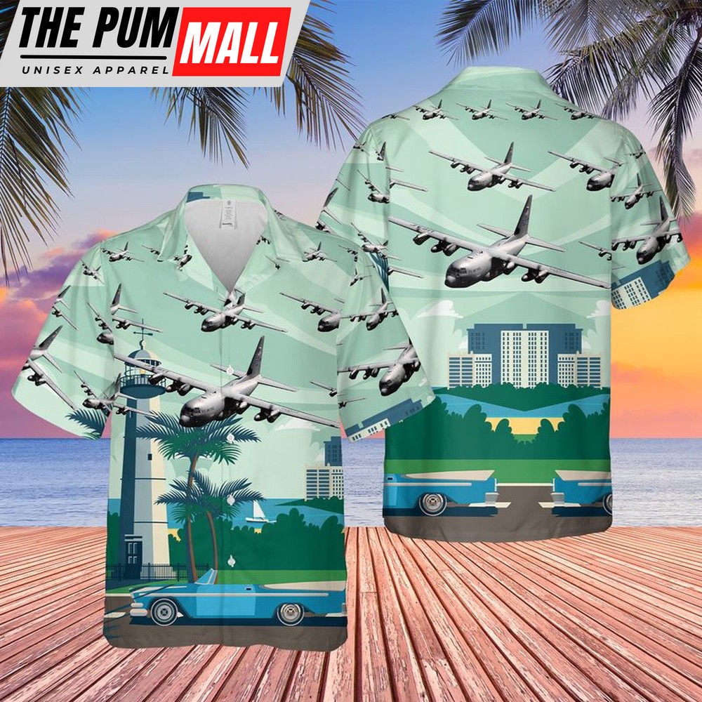 Air Force Hawaiian Shirt, US Air Force WC-130J Of 53rd Weather Reconnaissance Squadron Hawaiian Shirt, Veteran Hawaiian Shirt