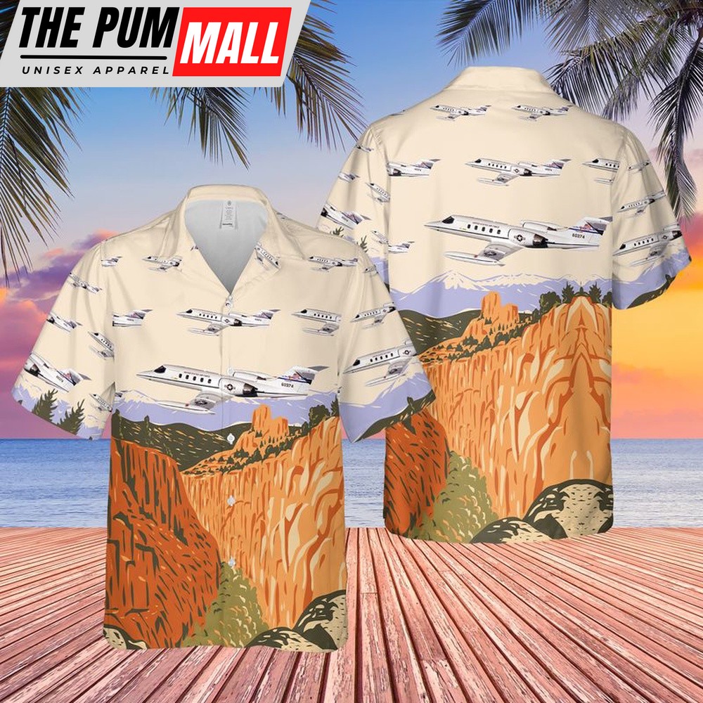 Air Force Hawaiian Shirt, USAF Colorado Air National Guard 200th Airlift Squadron C-21A Learjet Hawaiian Shirt, Veteran Hawaiian Shirt