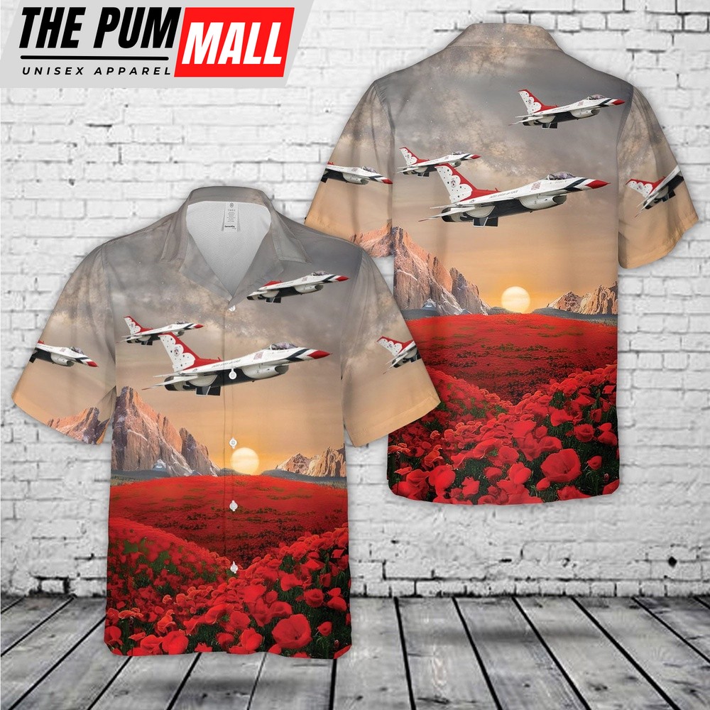 Air Force Hawaiian Shirt, USAF Demonstration Squadron Thunderbirds Hawaiian Shirt, Veteran Hawaiian Shirt
