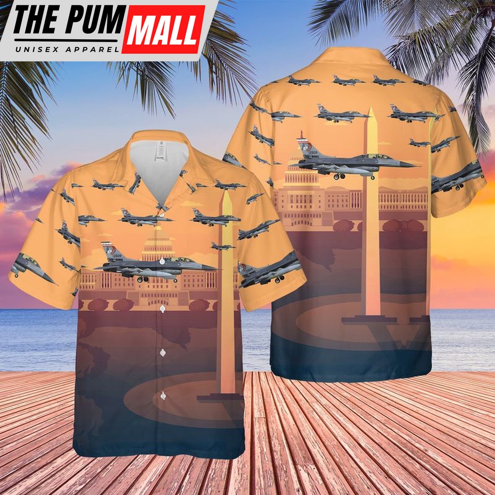Air Force Hawaiian Shirt, USAF District of Columbia Air National GuardGeneral Dynamics F-16D Hawaiian Shirt, Veteran Hawaiian Shirt