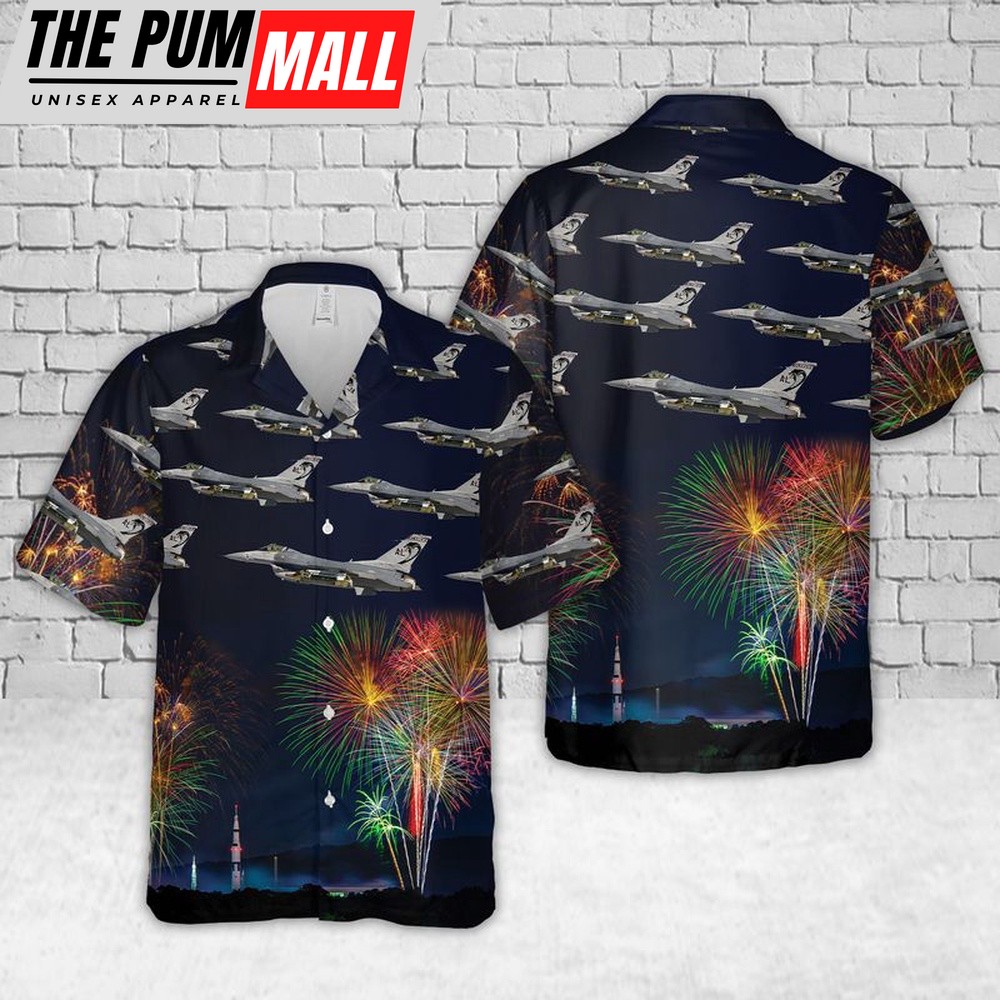 Air Force Hawaiian Shirt, USAF F-16C Fighting Falcon Alabama Air National Guard Hawaiian Shirt, Veteran Hawaiian Shirt