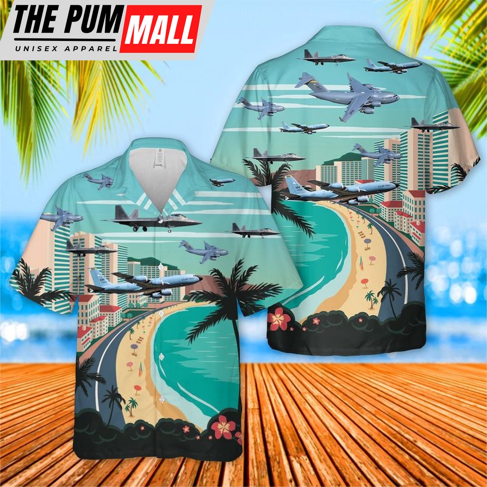 Air Force Hawaiian Shirt, USAF Hawaii Air National Guard 154th Wing Hawaiian Shirt, Veteran Hawaiian Shirt