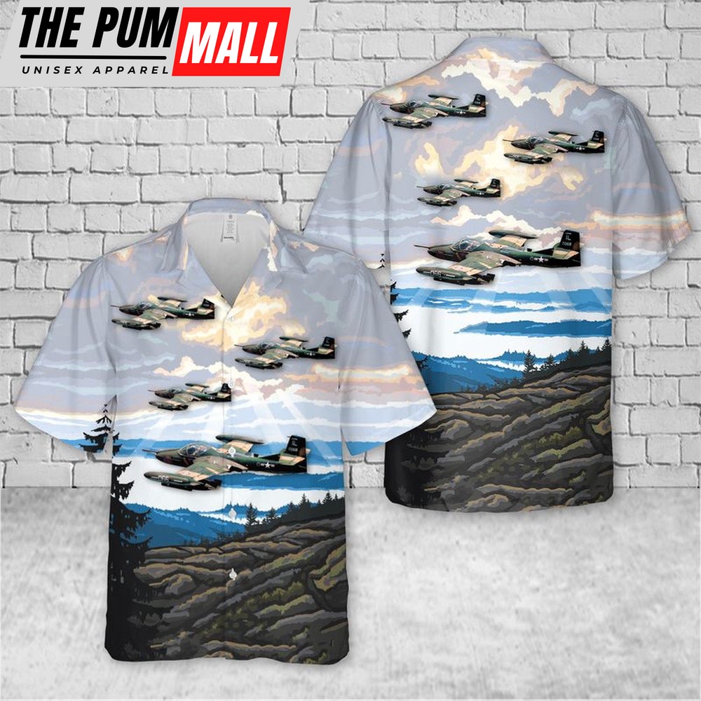 Air Force Hawaiian Shirt, USAF Illinois Air National Guard 169th Tactical Air Support Squadron OA-37B Dragonfly Hawaiian Shirt, Veteran Hawaiian Shirt