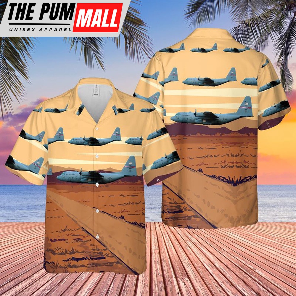 Air Force Hawaiian Shirt, USAF Lockheed C-130H Hercules Tennessee Air National Guard Hawaiian Shirt, Veteran Hawaiian Shirt
