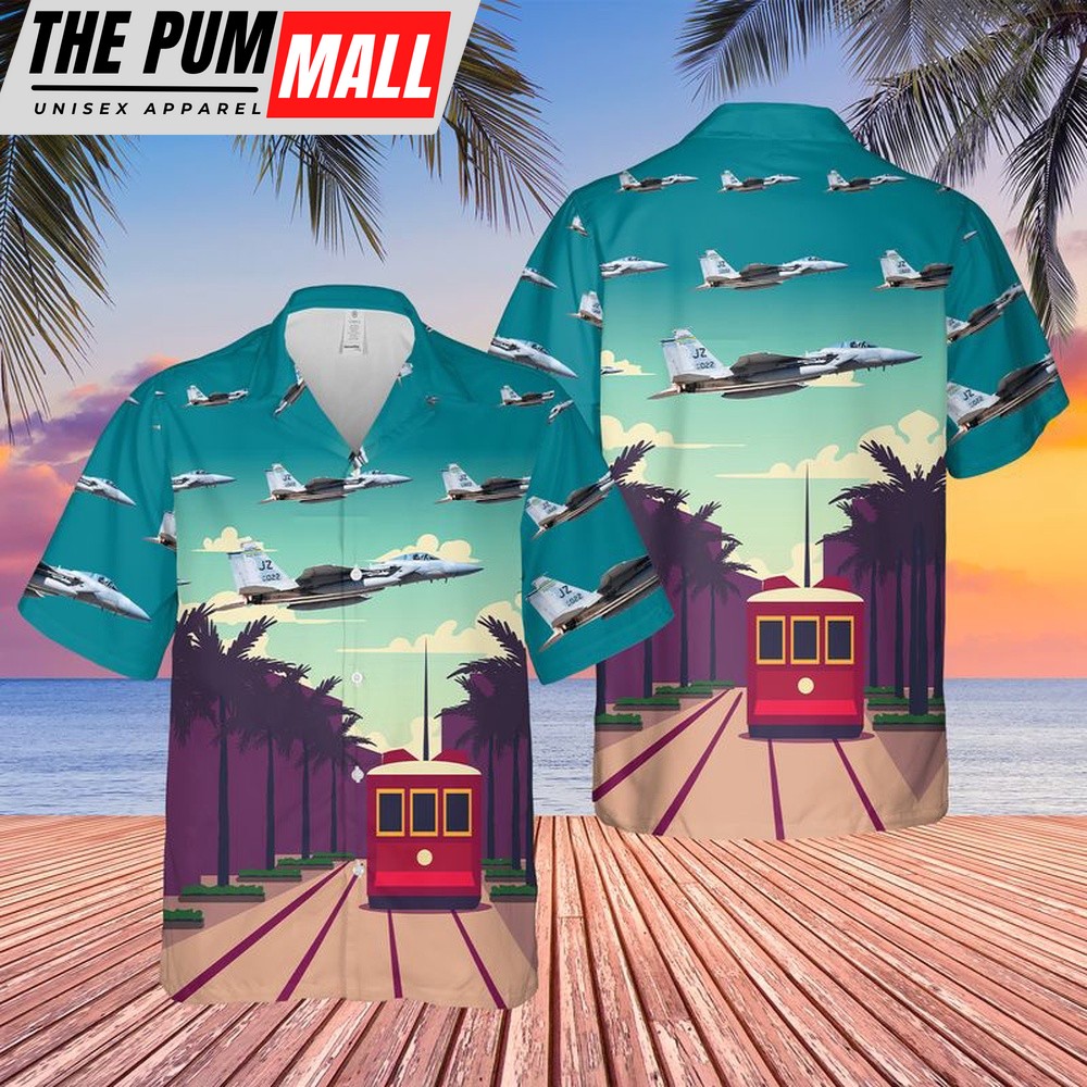 Air Force Hawaiian Shirt, USAF Louisiana Air National Guard 122d Fighter Squadron McDonnell Douglas F-15C Eagle Hawaiian Shirt