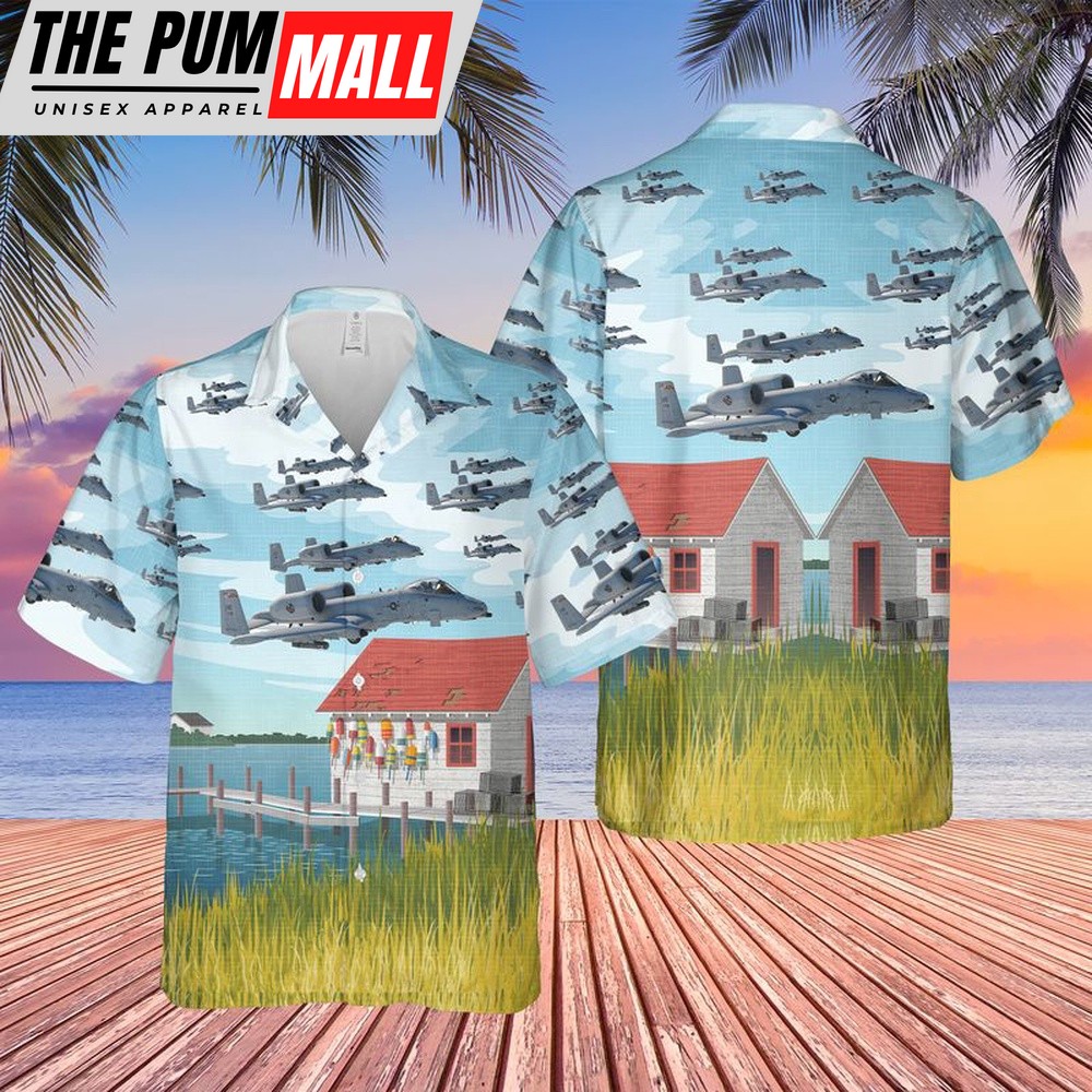 Air Force Hawaiian Shirt, USAF Maryland Air National Guard 175th Wing A-10C Thunderbolt II Hawaiian Shirt, Veteran Hawaiian Shirt