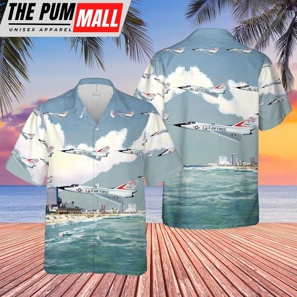 Air Force Hawaiian Shirt, USAF New Jersey Air National Guard 119th Fighter Interceptor Squadron F-106s Hawaiian Shirt, Veteran Hawaiian Shirt