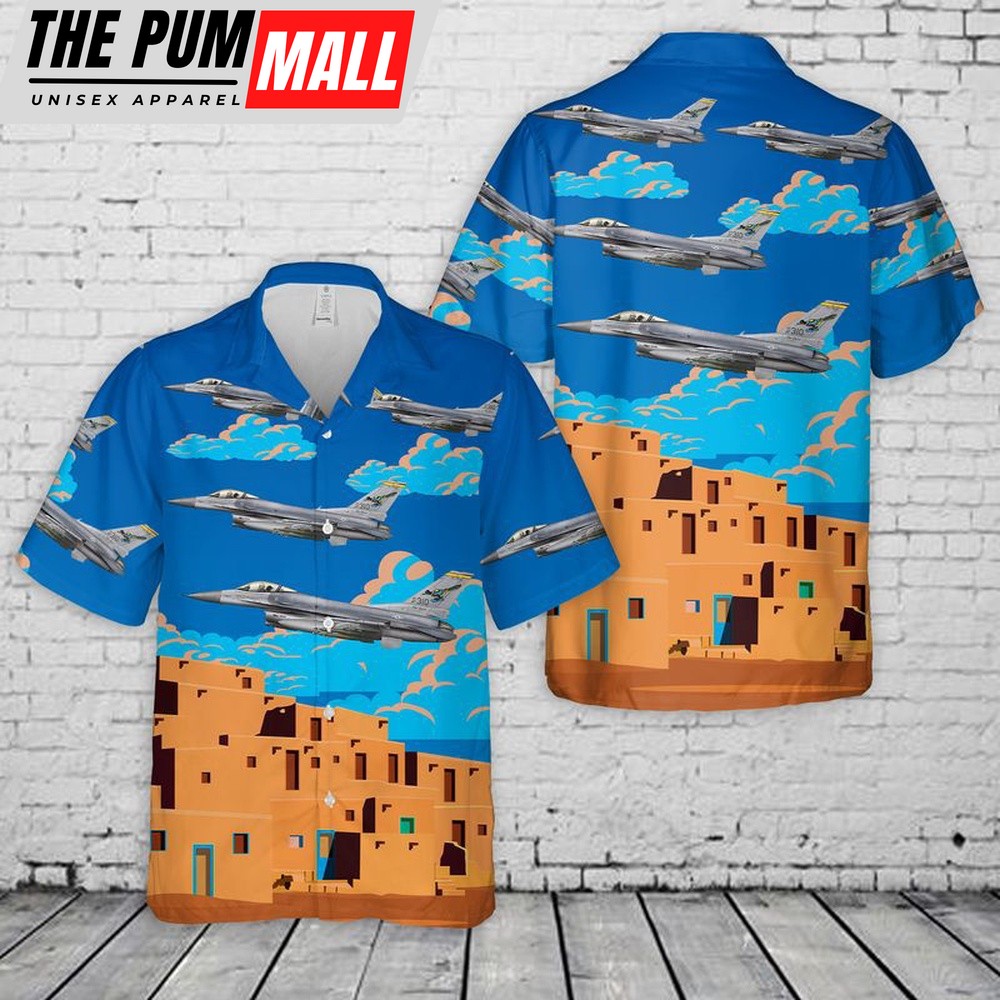 Air Force Hawaiian Shirt, USAF New Mexico Air National Guard 188th Rescue Squadron F-16C Fighting Falcon Hawaiian Shirt, Veteran Hawaiian Shirt