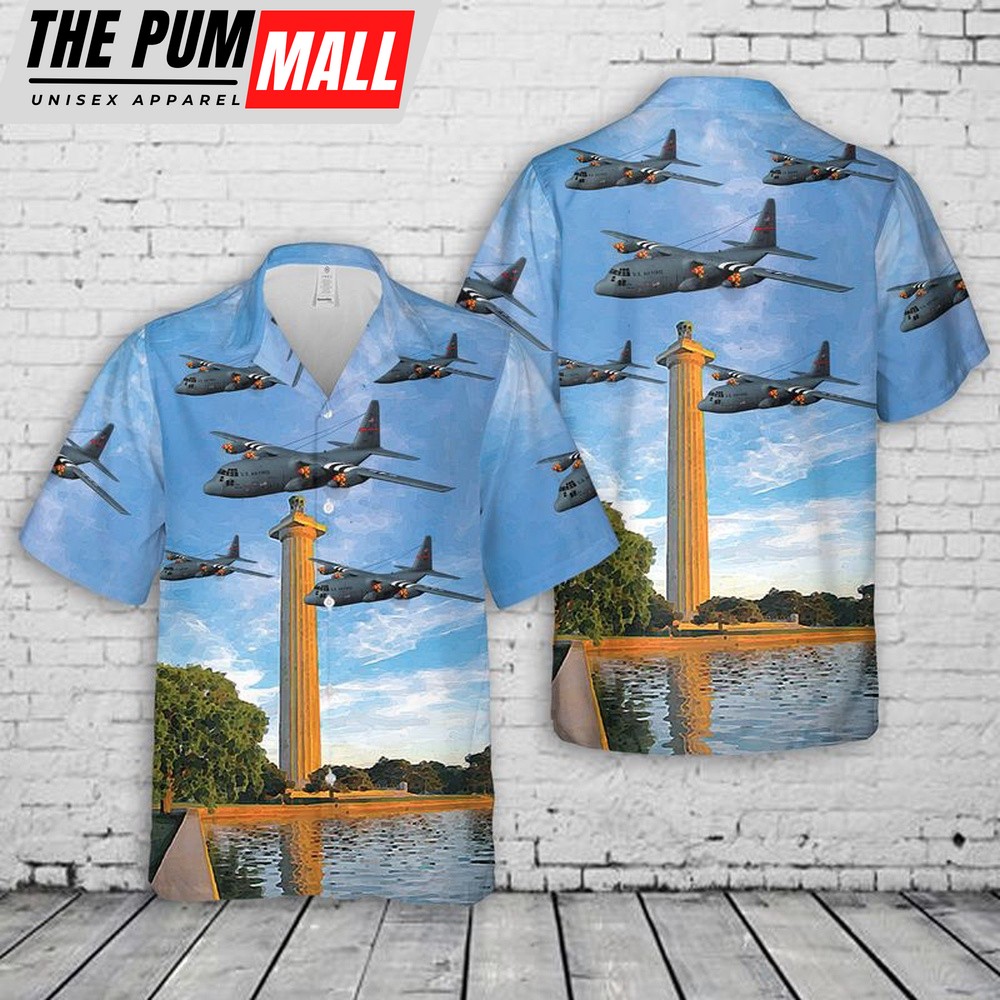 Air Force Hawaiian Shirt, USAF Ohio Air National Guard 164th Airlift Squadron C-130H Hercules, 179th Airlift Wing Hawaiian Shirt
