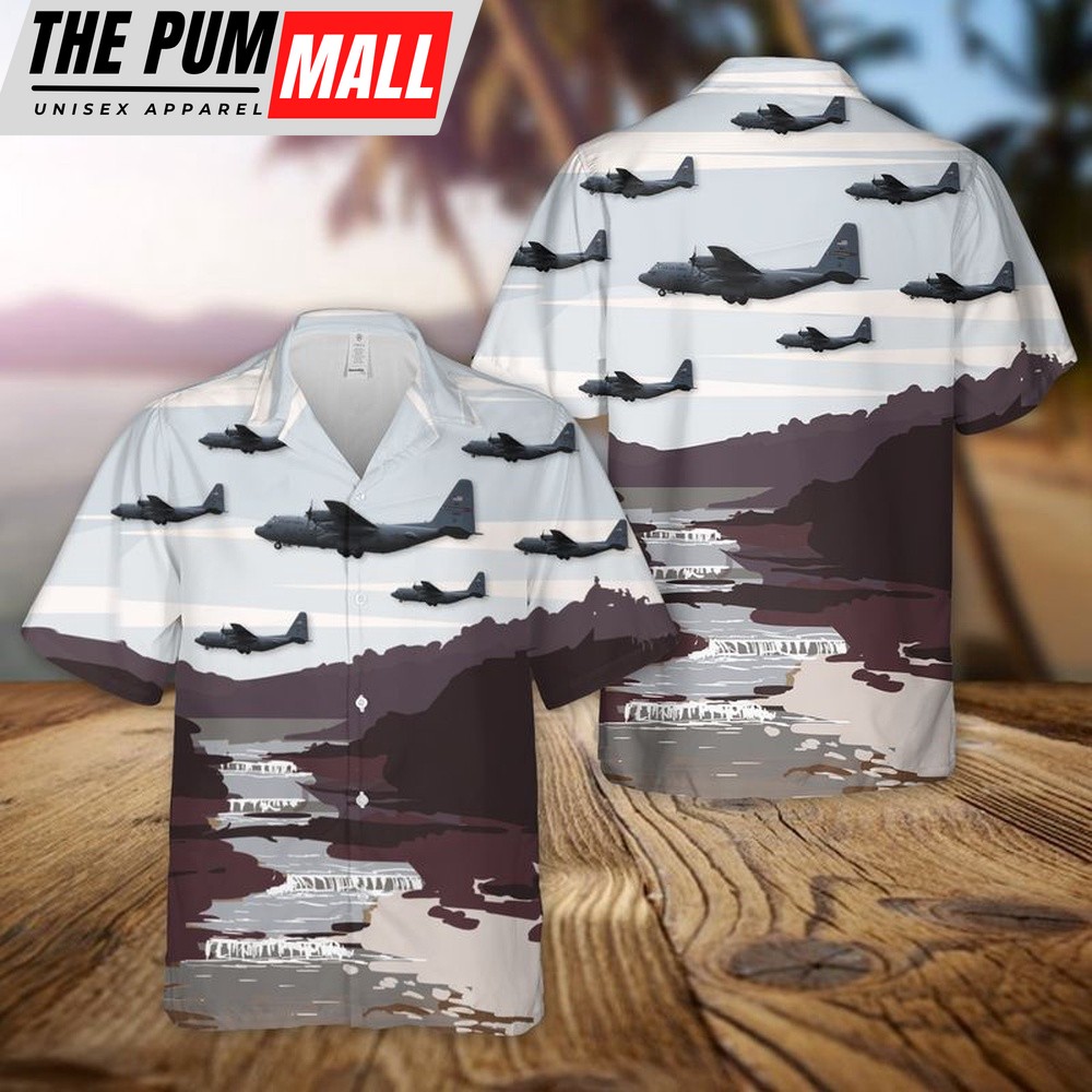 Air Force Hawaiian Shirt, USAF Ohio Air National Guard 164th Airlift Squadron C-130H Hercules Hawaiian Shirt, Veteran Hawaiian Shirt
