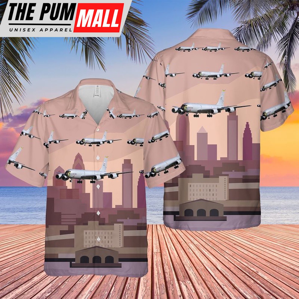 Air Force Hawaiian Shirt, USAF Pennsylvania Air National Guard 171st Air Refueling Wing Boeing KC-135T Stratotanker Hawaiian Shirt
