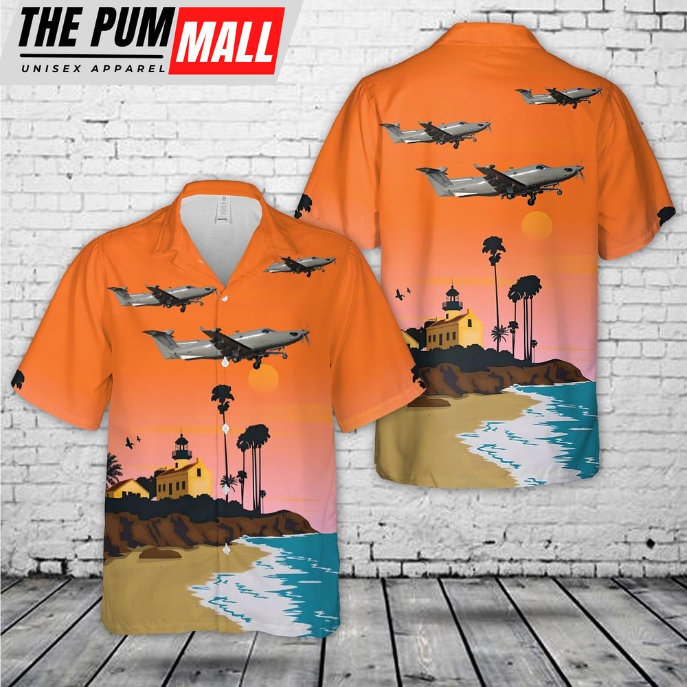 Air Force Hawaiian Shirt, USAF Pilatus U-28A Draco 05-0597, 319th34th Special Operations Sqns Hawaiian Shirt, Veteran Hawaiian Shirt