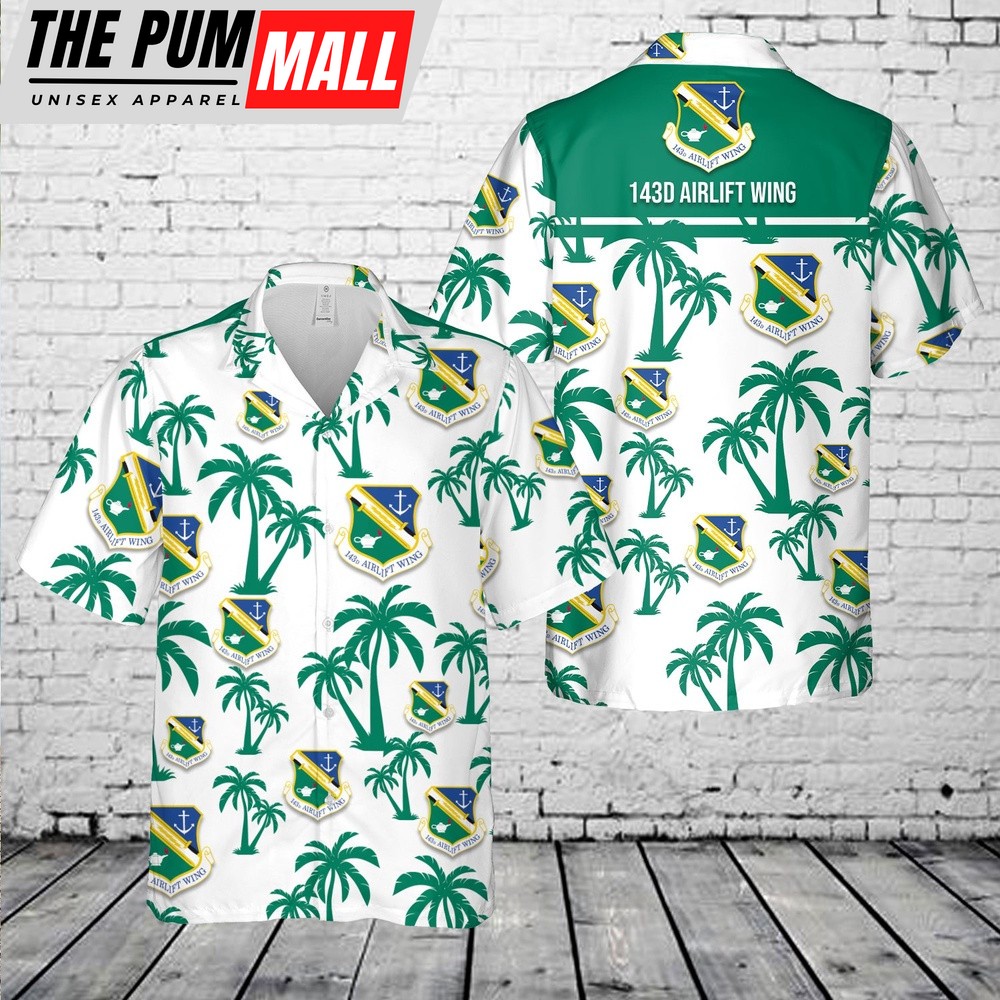 Air Force Hawaiian Shirt, USAF Rhode Island Air National Guard 143d Airlift Wing Hawaiian Shirt, Veteran Hawaiian Shirt