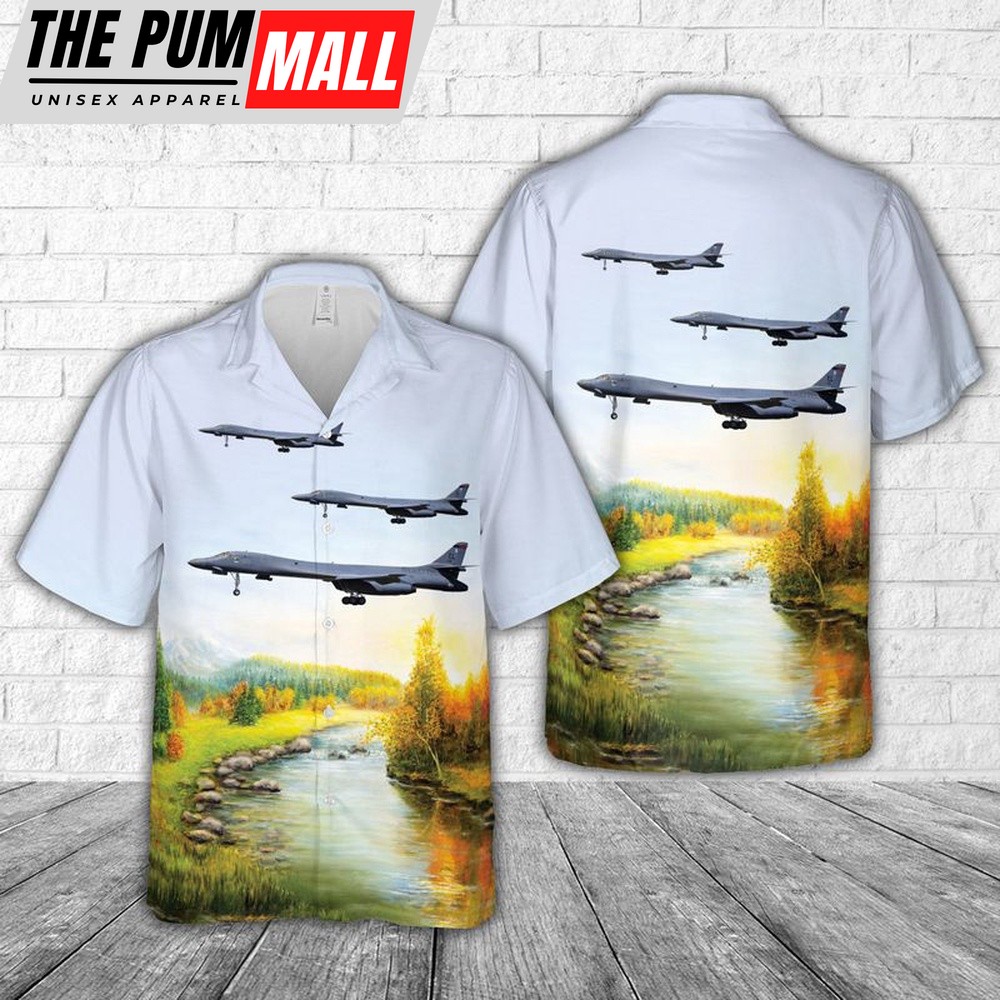 Air Force Hawaiian Shirt, USAF Rockwell B-1B Lancer 86-0139 EL – 28th BW, 34th BS ‘Thunderbirds’ Hawaiian Shirt, Veteran Hawaiian Shirt