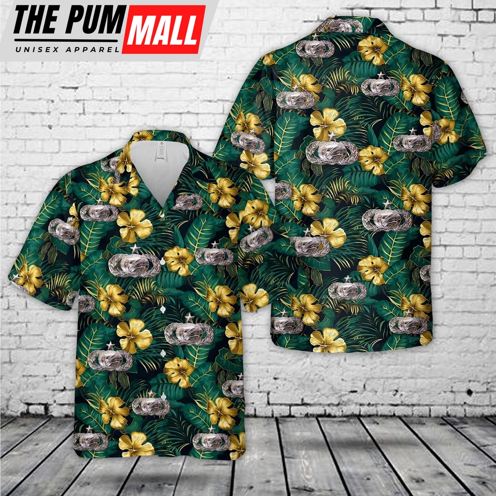 Air Force Hawaiian Shirt, USAF Senior Information Manager Badge Hawaiian Shirt, Veteran Hawaiian Shirt