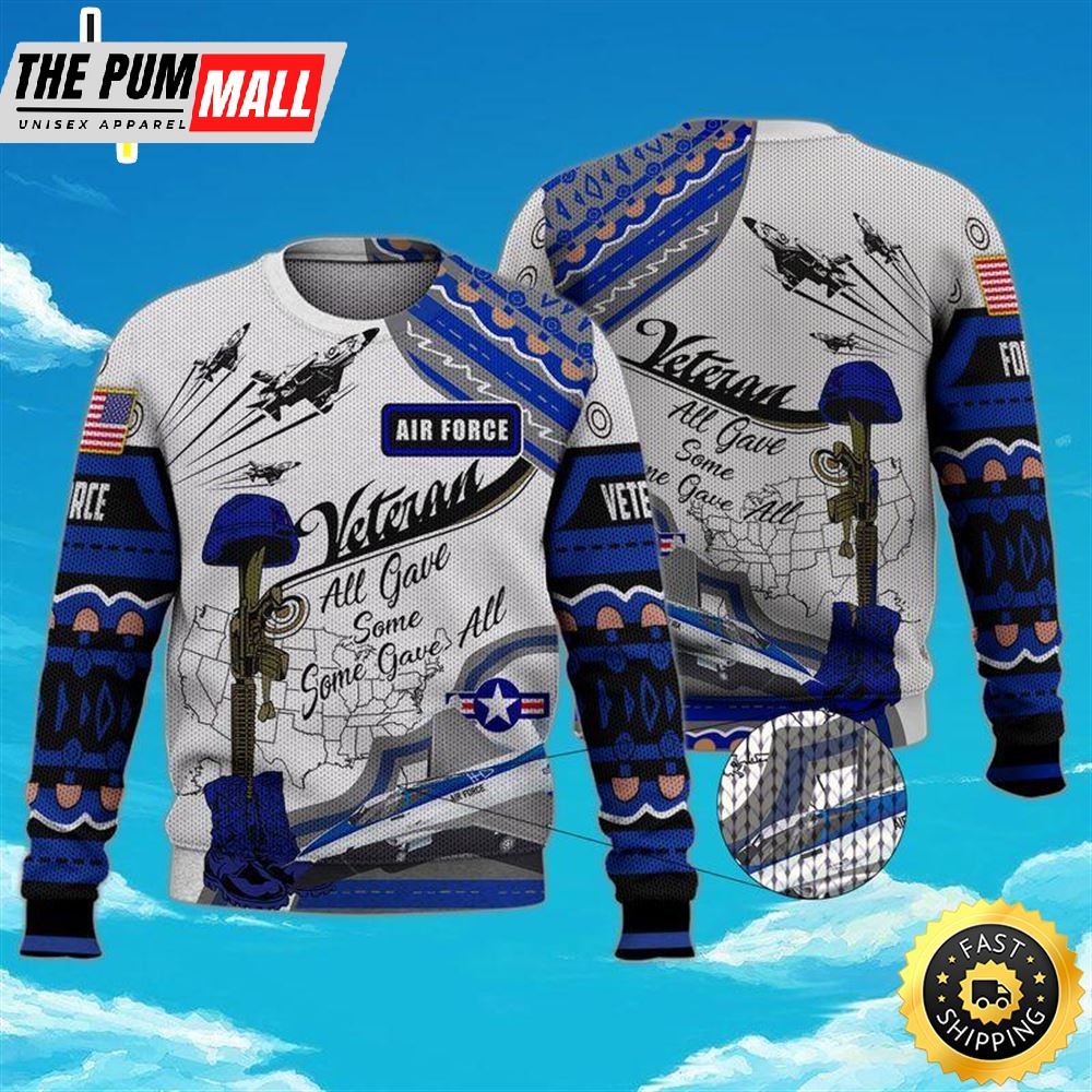 Airforce Veteran Ugly Christmas Sweater For Men &Amp Women Adult Us5975