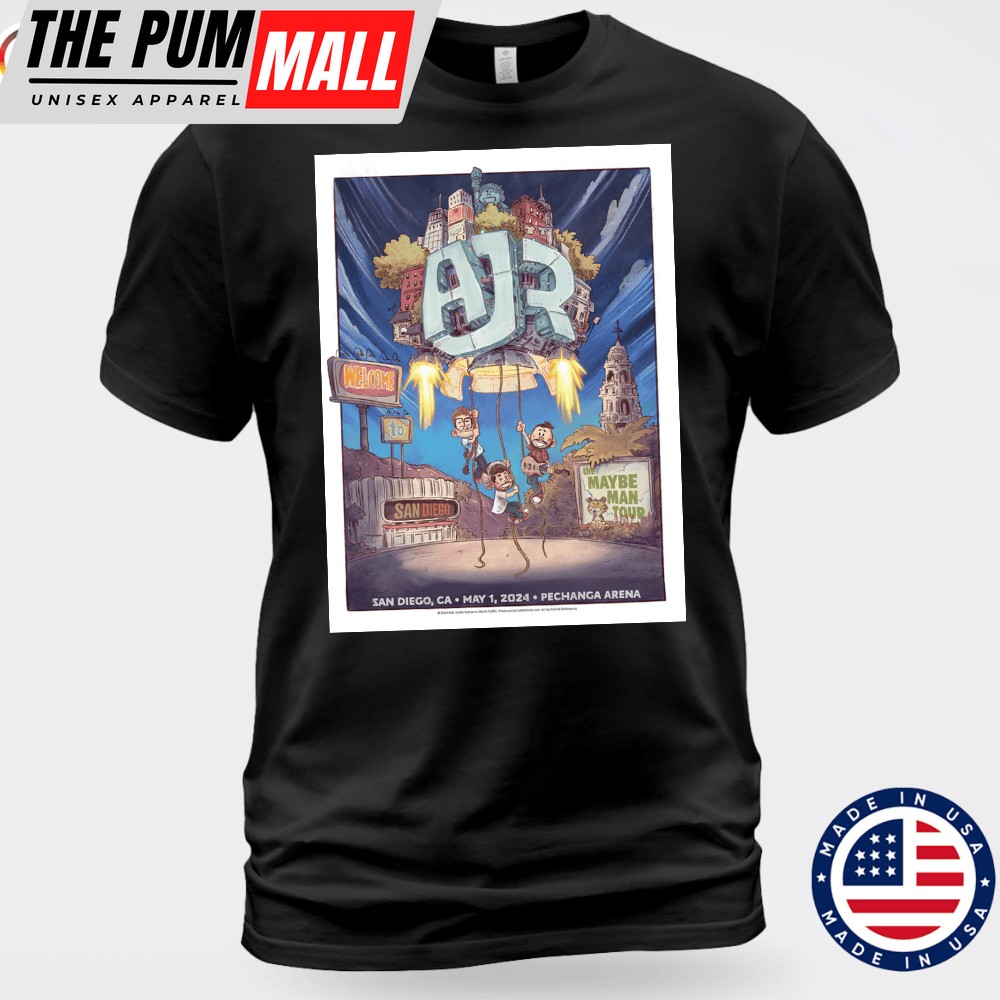 AJR May 1-2025 Pechanga Arena San Diego CA Unisex T-shirt Black