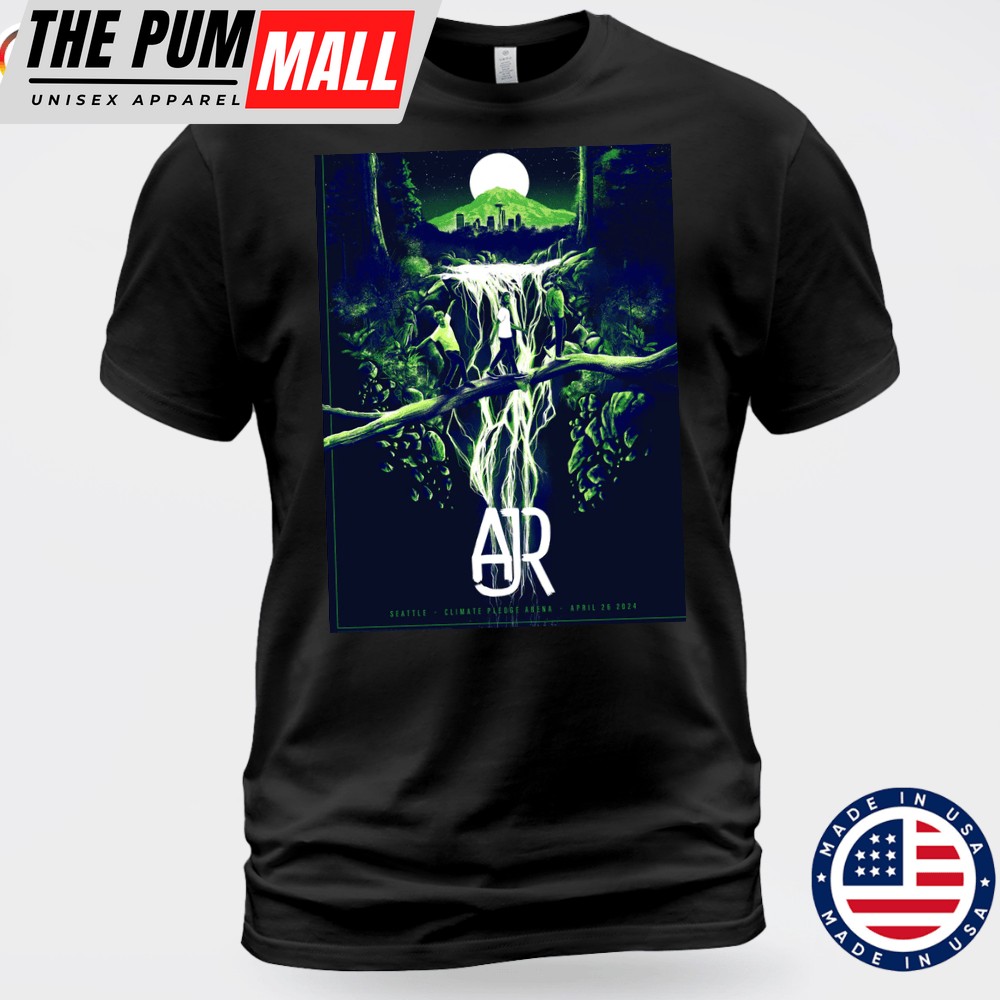 AJR Seattle April 26, 2025 Unisex T-shirt Black