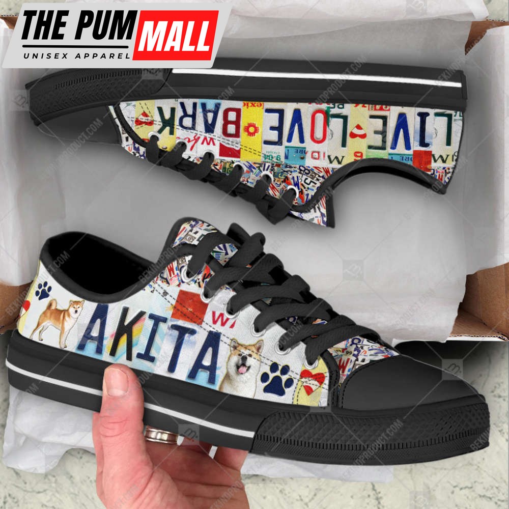 akita-dog-license-plates-low-top-shoes-canvas-sneakers-casual-shoes-r0gdxxz1 Akita Dog License Plates Low Top Shoes Canvas Sneakers Casual Shoes