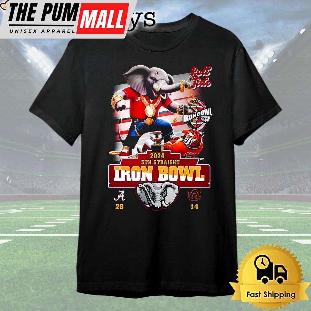 Alabama Crimson Tide 2024 5Th Straight Iron Bowl T Shirt