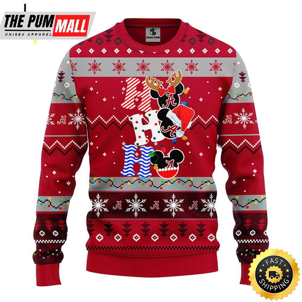 Alabama Crimson Tide Hohoho Mickey Christmas Ugly Sweater