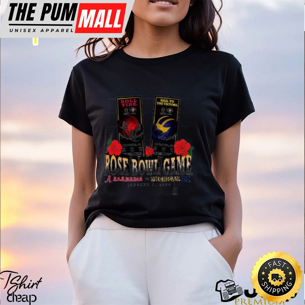 Alabama Crimson Tide Vs Michigan Wolverines 2025 Rose Bowl Game Head To Head Roll Tide Vs Hail To The Victors Cfp Classic T Shirt