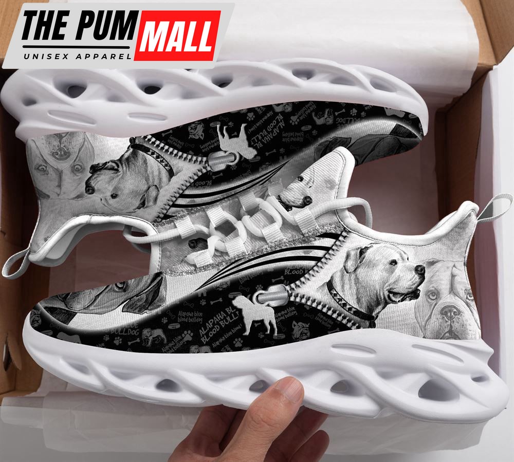 Alapaha blue blood bulldog Sketch Max Soul Shoes For Women Men, Best Gift For Pet Lover