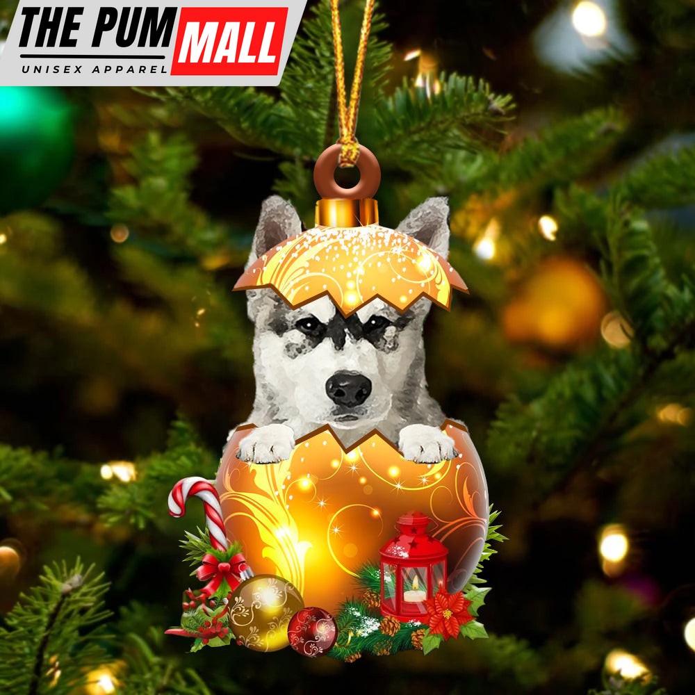 Alaskan Malamute In Golden Egg Christmas Ornament – Car Ornament – Unique Dog Gifts For Owners Limited Edition